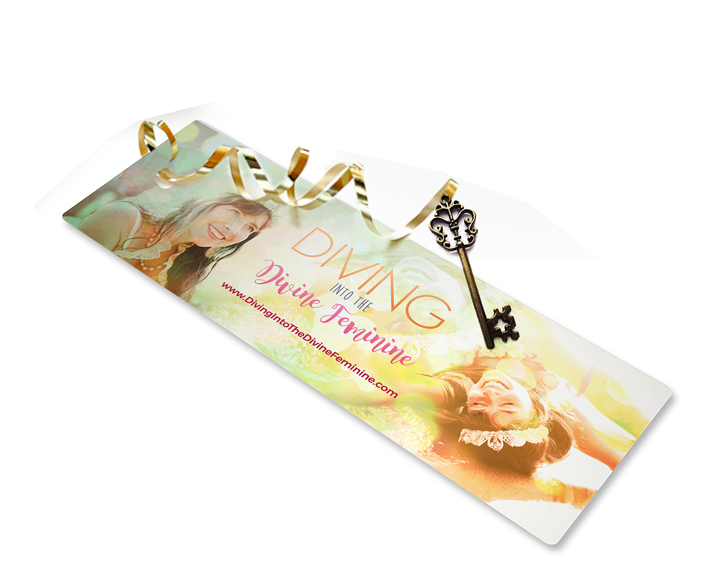 Diving into the Divine Feminine Bookmark with vintage key